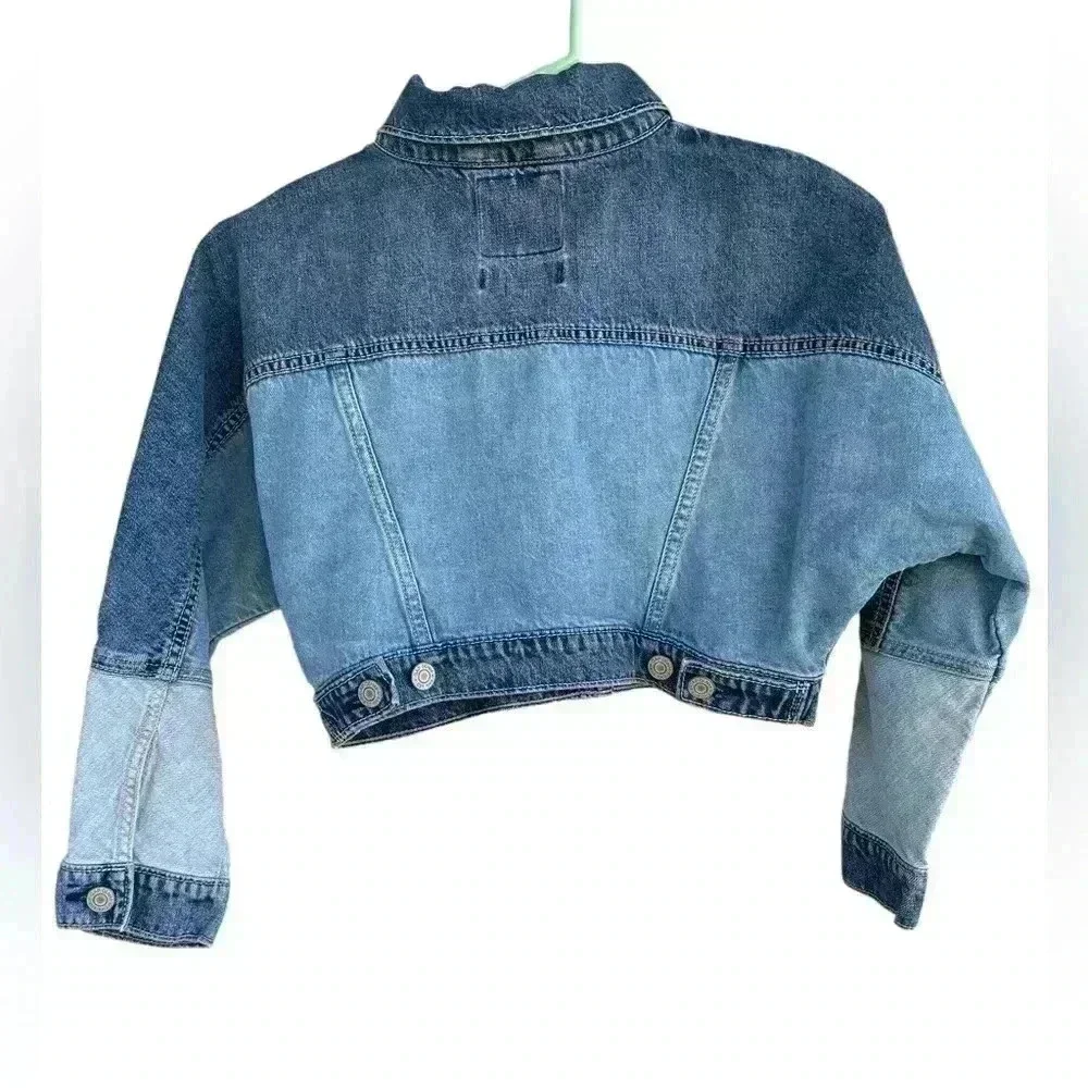 Gap Teen Girls Dolman Cropped Denim Jean dual color  Retro Jacket sz M preloved